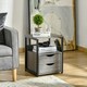 image 2 of HOMCOM End Table Bedside Desk Slim Storage Cabinet with Shelf Brown Grey