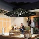 image 2 of Outsunny 3 m Cantilever Roma Parasol with LED Solar Lights, Crank and Tilt, Aluminium Frame, Cross Base and Adjustable Canopy 360 Rotating Sun Umbrella with 2Tier Shade, Grey