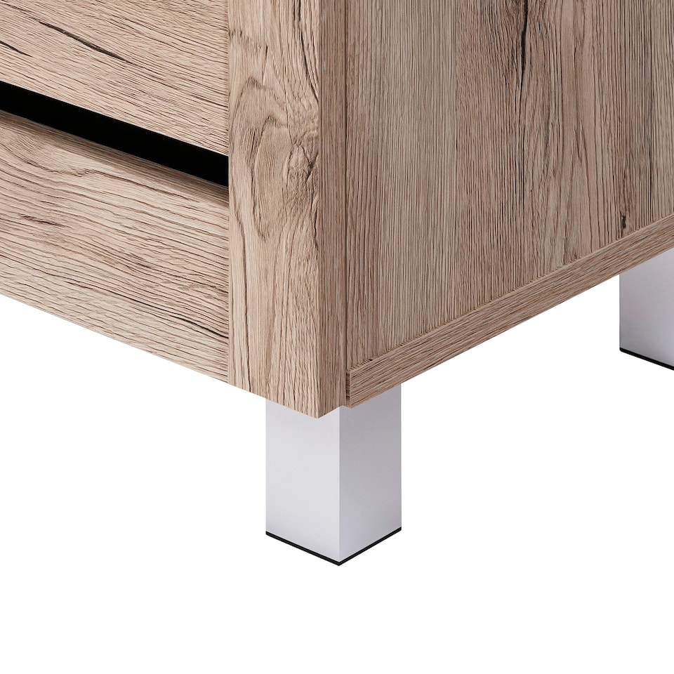 image 1 of Euston Modern 2 Door Shoe Storage Cabinet Brown