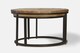 image 2 of Industrial Round Stool (Set of 2) - Mango Wood/Iron - L70 x W70 x H40 cm - Mango PP Saw Finish
