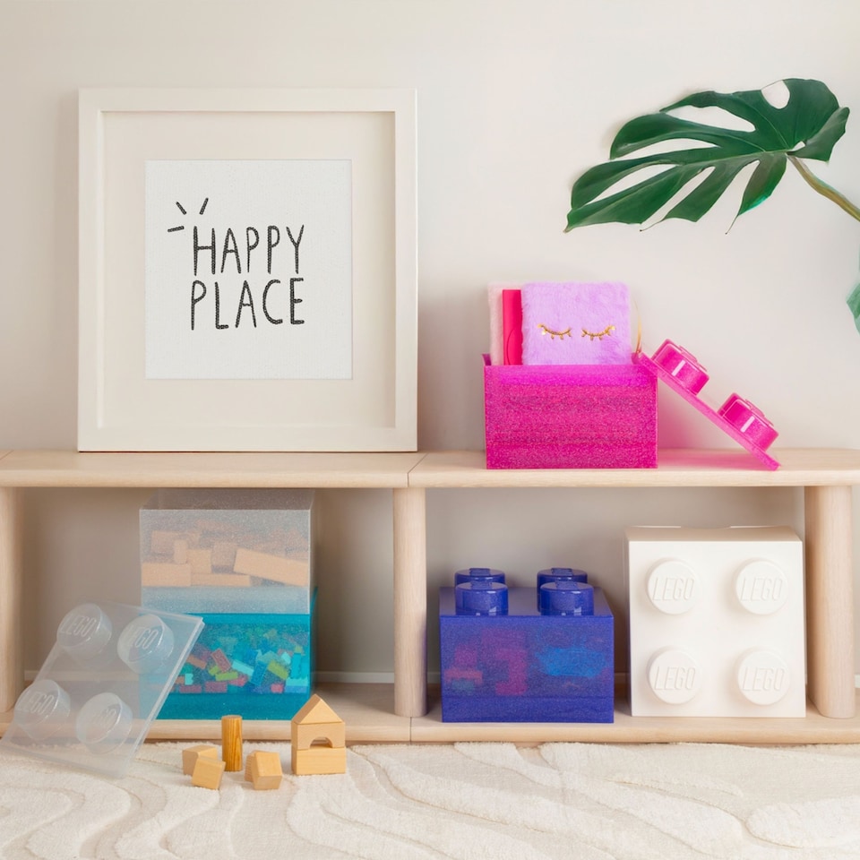 image 1 of LEGO Storage Brick 4 Stud- Glitter Light Blue