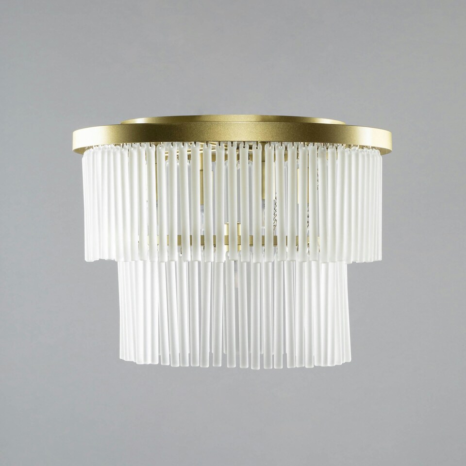 image 1 of BHS Aubrey 5 Light Flush Ceiling Light, Brass