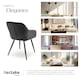 image 7 of Dining Chair Marilyn - corduroy look, upholstered, armchair, continuous backrest - Set of 4 Grey | Anthracite/Black