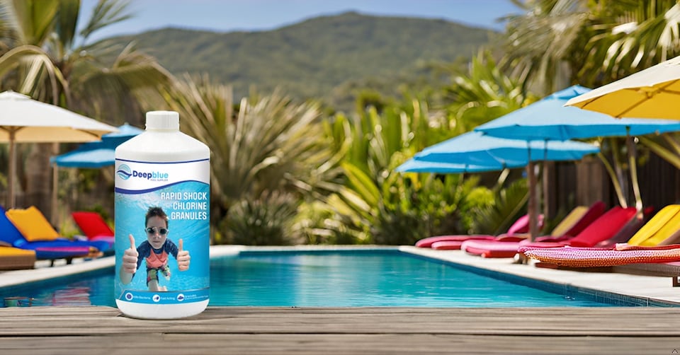 image 1 of 2Kg Deep Blue Pro Rapid Shock Chlorine Granules quick acting for hot tubs, spas and swimming pools