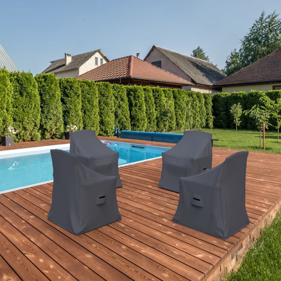image 1 of Covers and all Spooner Patio Dining Chair Covers Set of 4 Water-Repellent UV-Resistant Polyester for Outdoor Armchairs, 23.4 W x 27.8 D x 35.4 H x