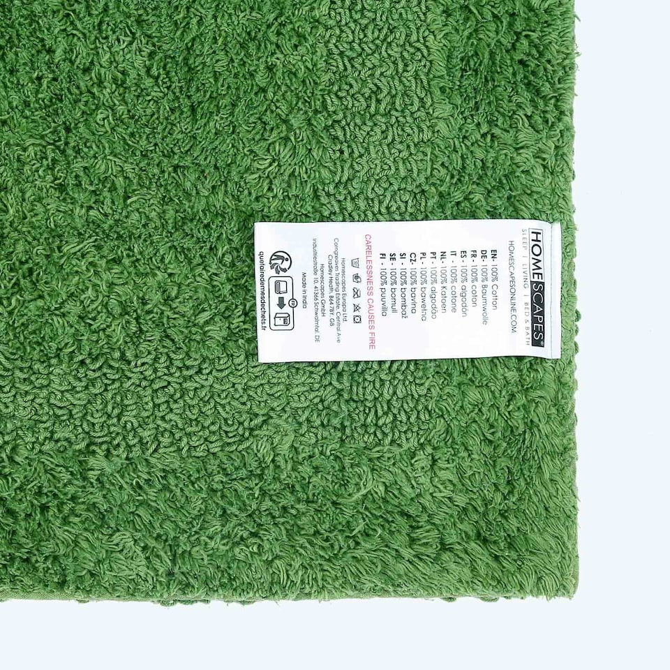 image 1 of Homescapes Luxury Reversible Cotton Bath Mat - Bottle Green Green