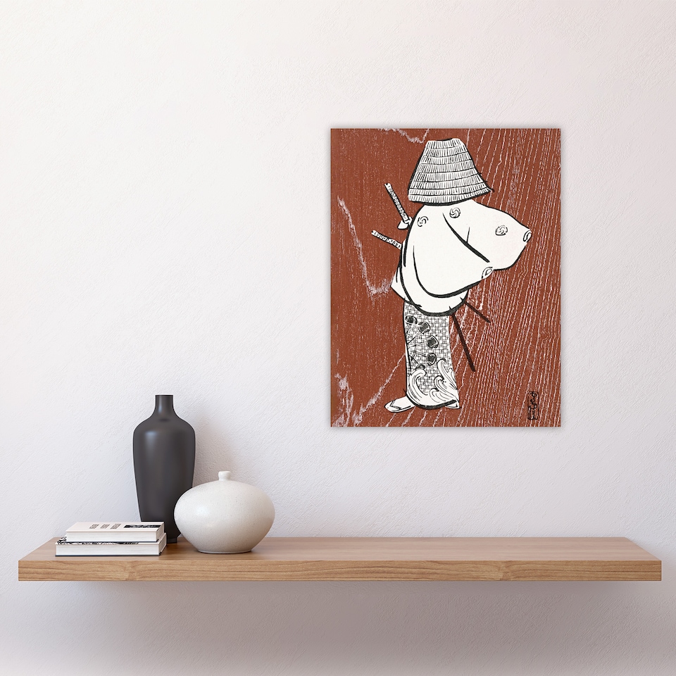image 1 of Samurai 1920 Vintage Japanese Retro Japan Wall Art Print Sekka 12x16"