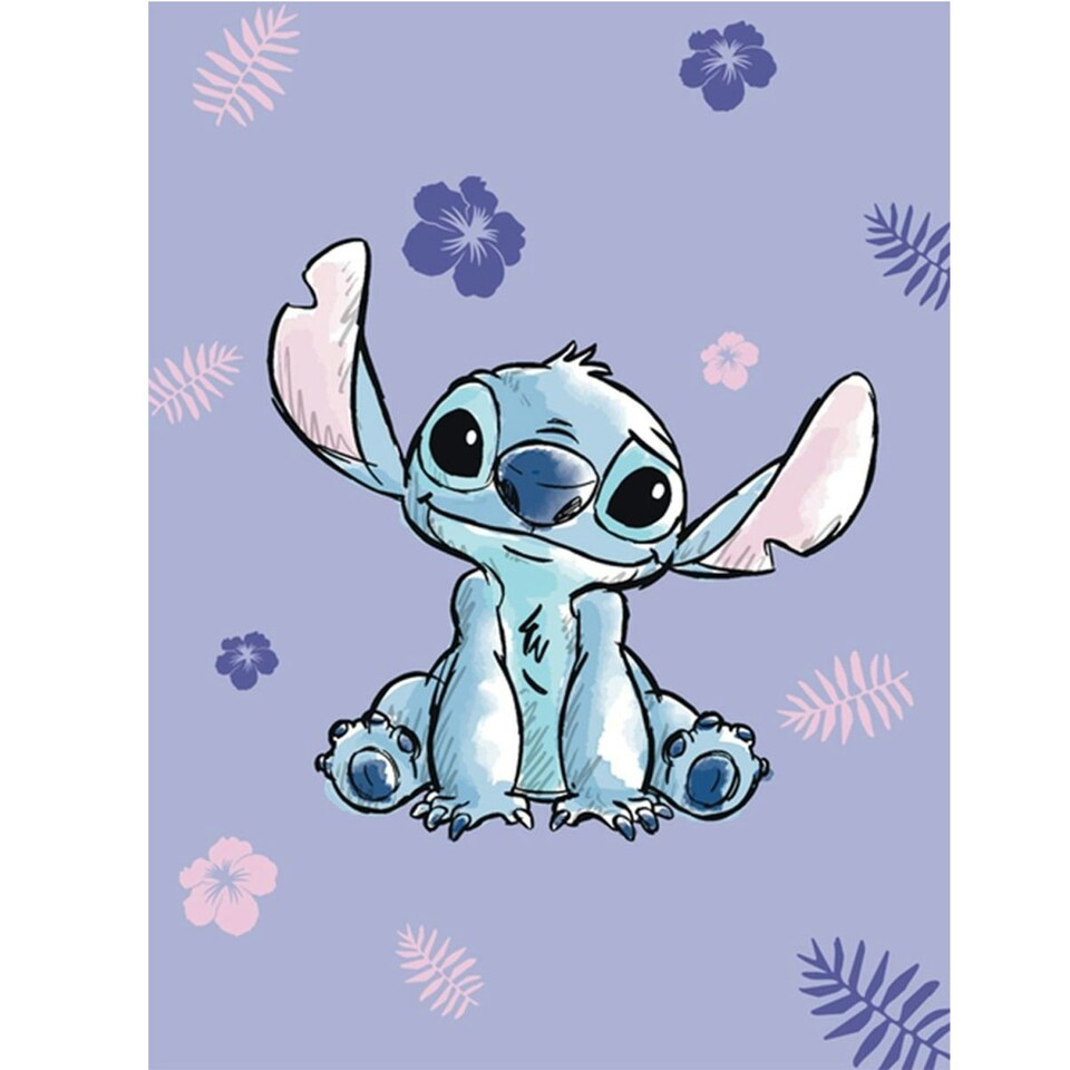 Lilo & Stitch Fleece Stitch Blanket - Purple - One Size