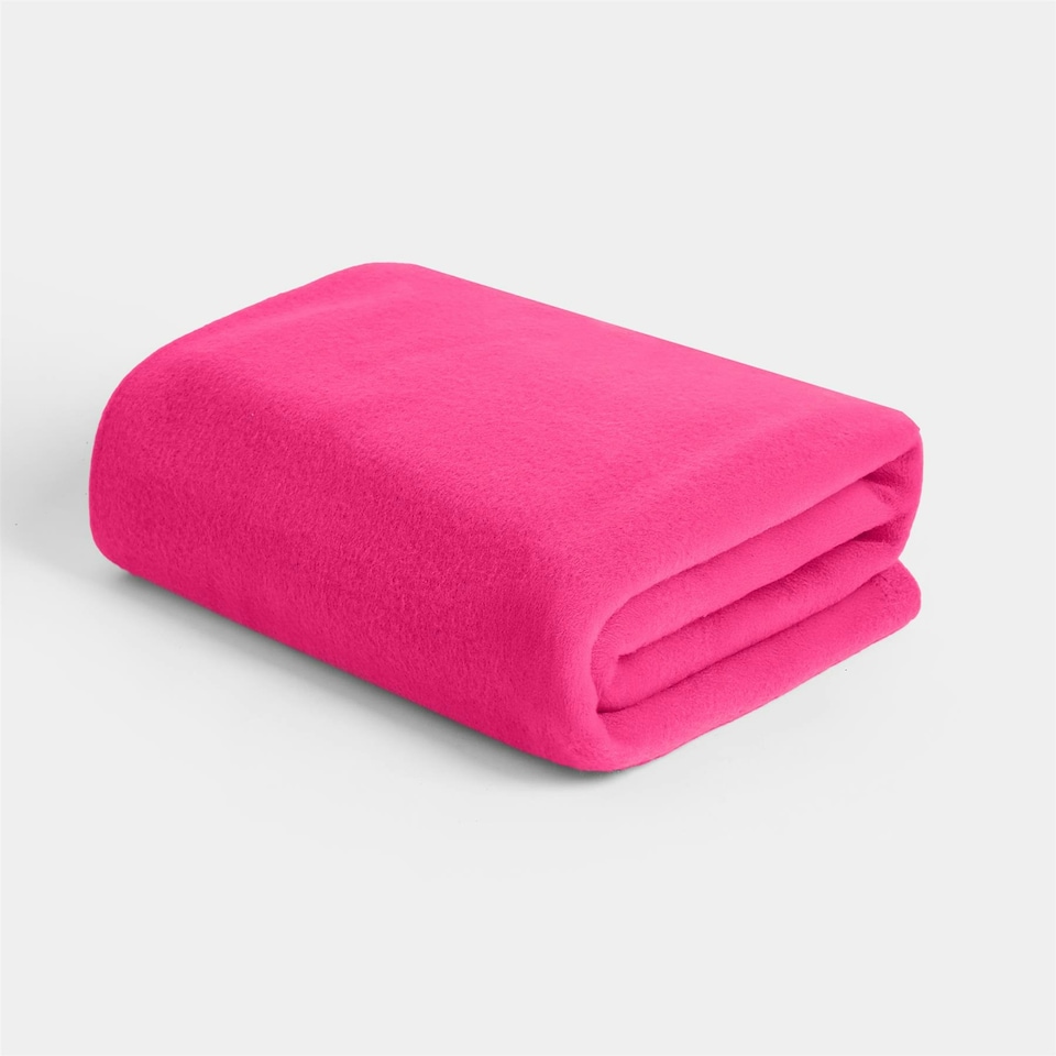 image 1 of OHS Soft Plush Polar Fleece Plain Throw Pink | Pink | Hot Pink - 200CMx240CM
