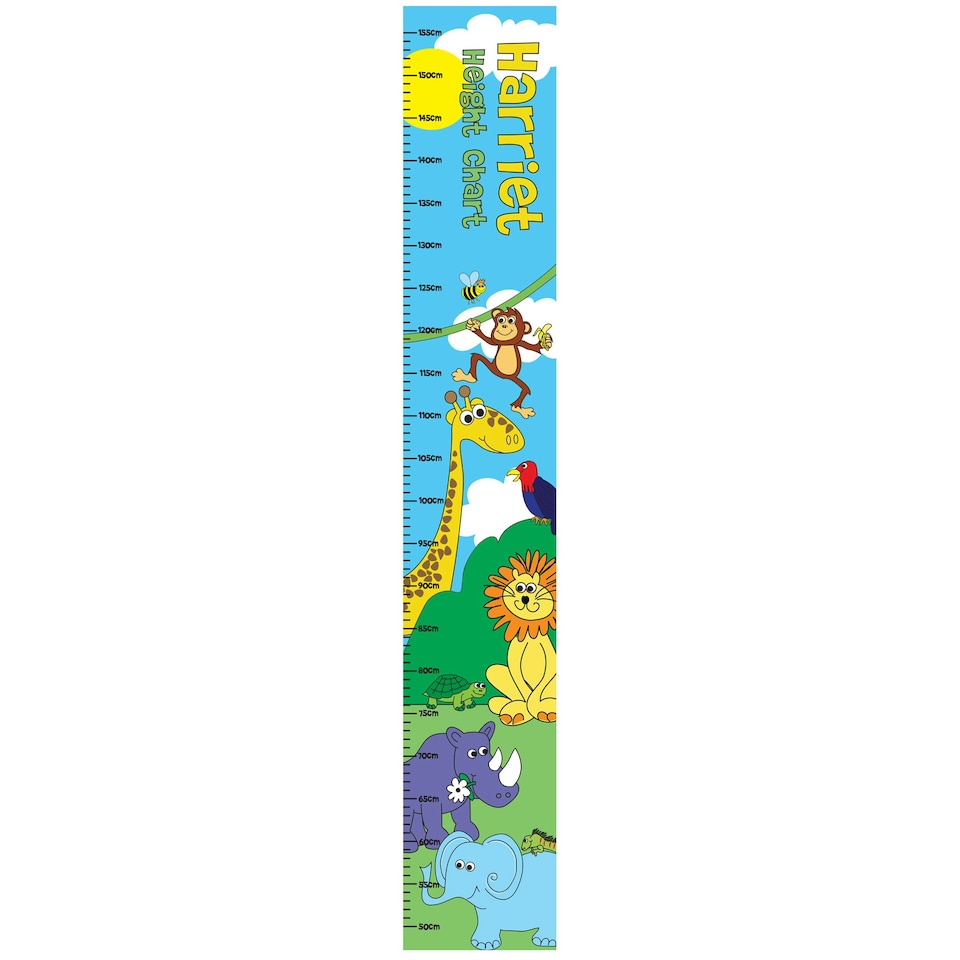 image 1 of Personalised Zoo Height Chart