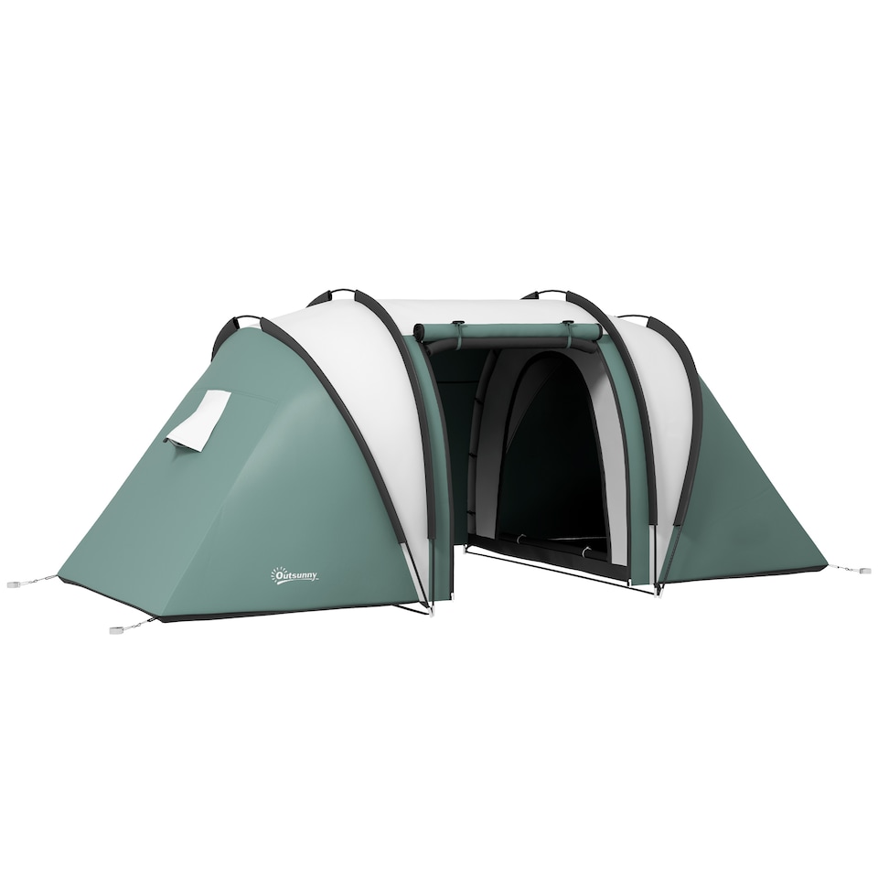 image 1 of Outsunny 2 Bedroom Camping Tent with Living Area, 3000mm Waterproof, Blue