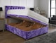 image 1 of Side Lift Crushed Velvet Purple Ottoman Bed Set 2ft6 Small Single