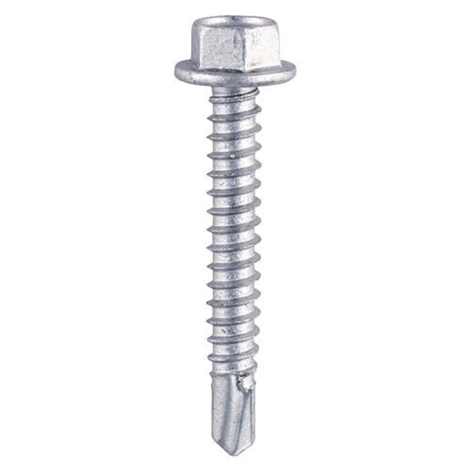 image 1 of Timco - Metal Construction Light Section Screws - Hex - Self-Drilling - Zinc (Size 12 x 1 3/4 - 500 Pieces)