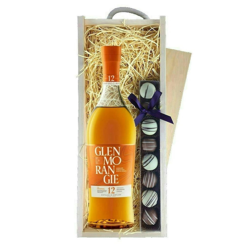 Glenmorangie Original 12 Year Old Whisky Truffles Wooden Box 70cl 40 abv