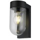 image 1 of Parnie - Black IP44 Outdoor Wall Light | Black | Clear | 1