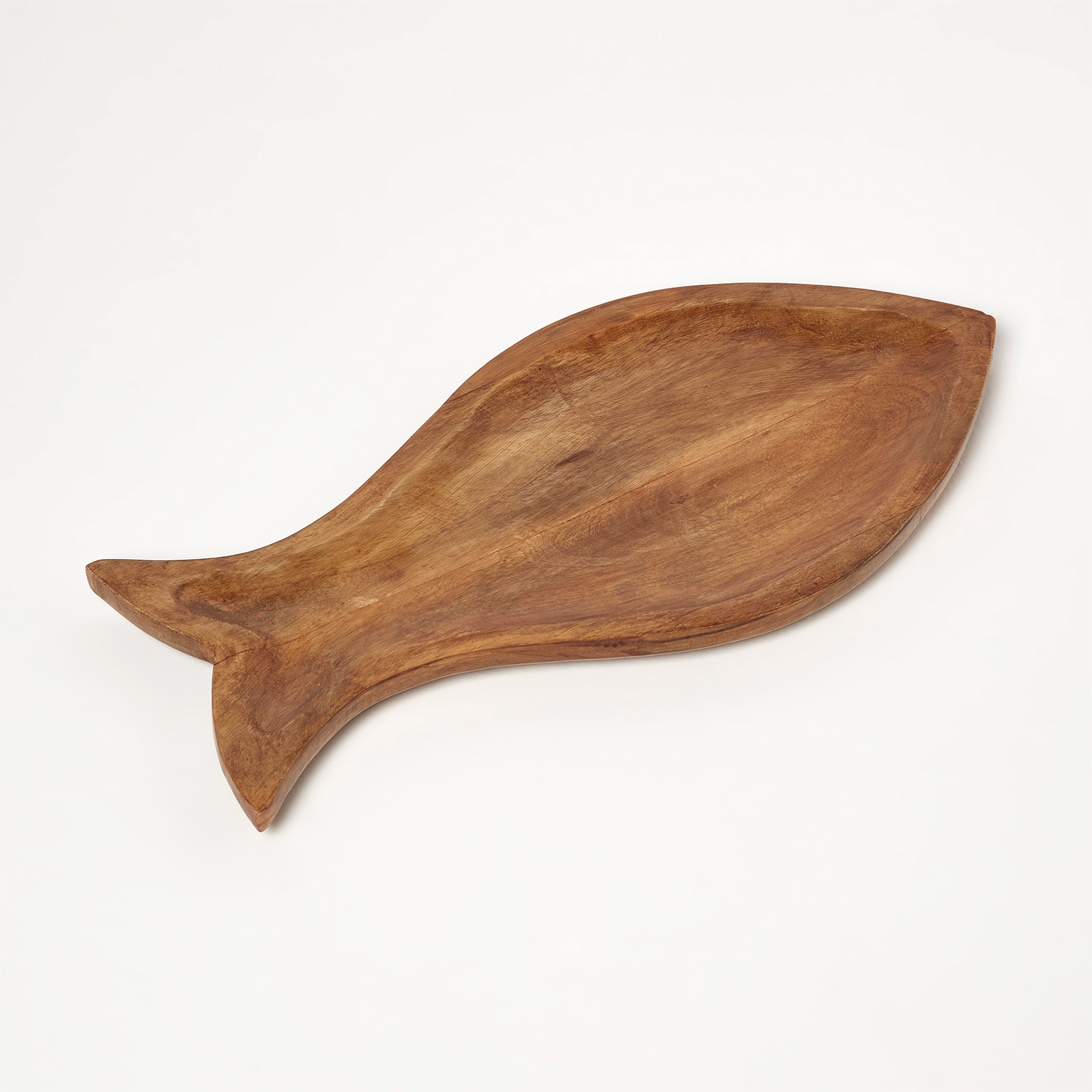 Homescapes Coastal Fish Shaped Mango Wood Serving Board 40cm in Natural