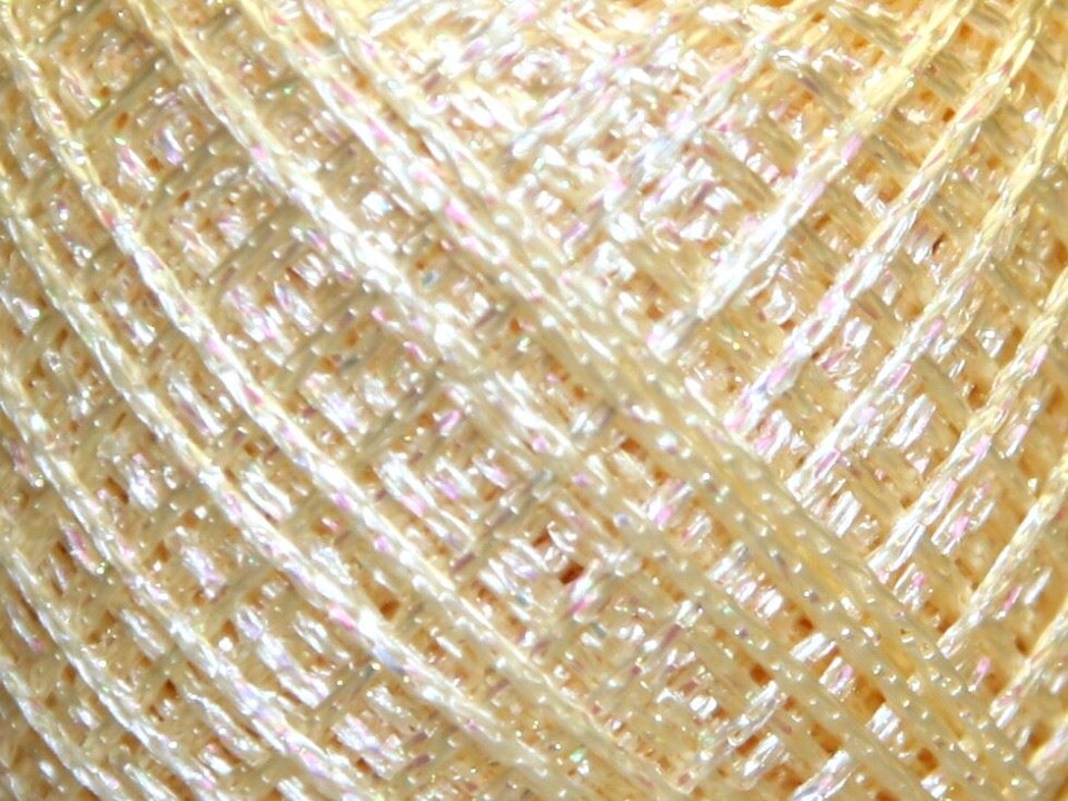 Minerva Ivory Iridescent Gold Rush Glitter Thread, 80m per ball - per value pack of 8