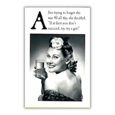 Emotional Rescue 40th Birthday Card For Her, Age 40 Funny Birthda Card for a Friend, Gin