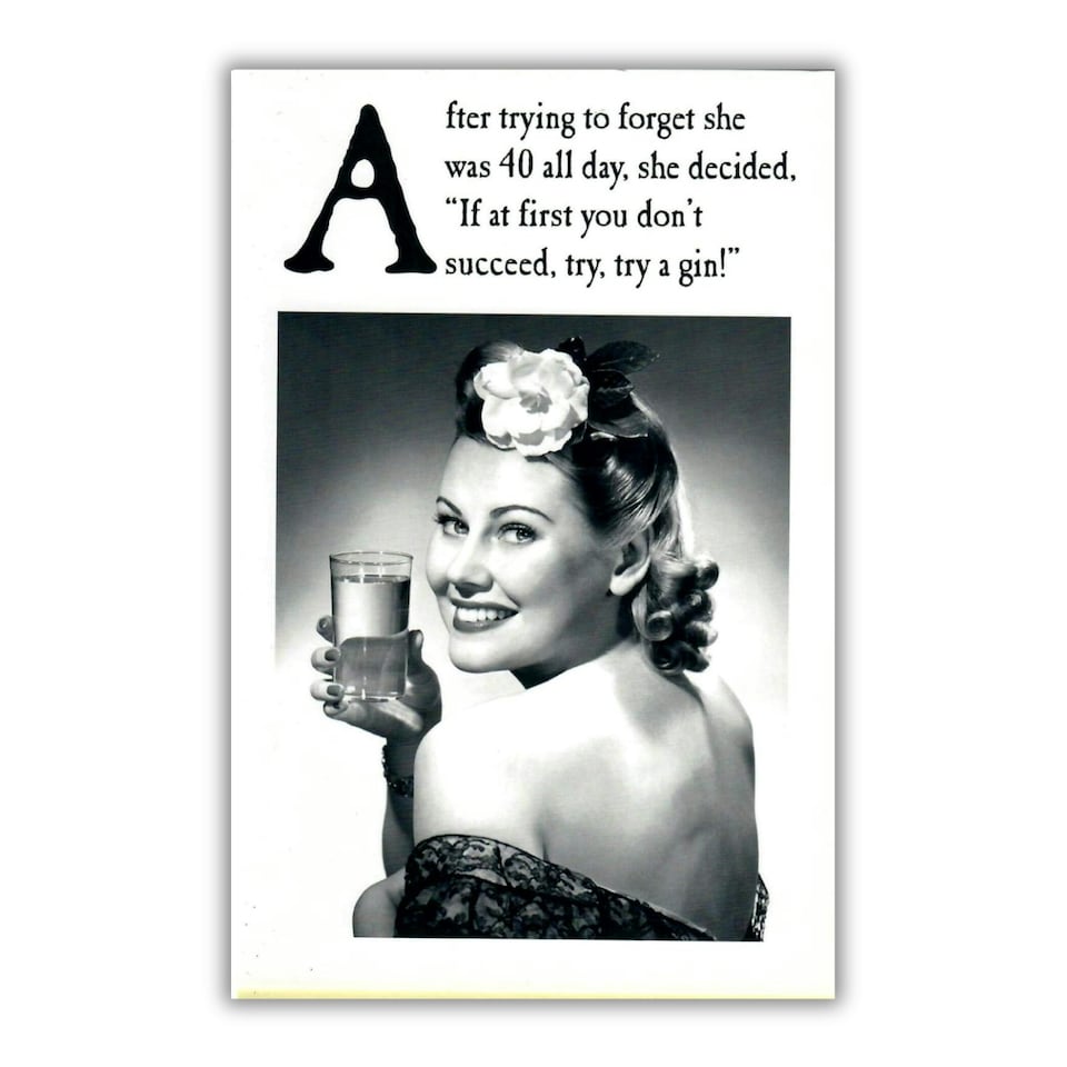 Emotional Rescue 40th Birthday Card For Her, Age 40 Funny Birthda Card for a Friend, Gin