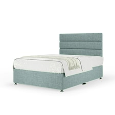 Duckegg Linen No Drawer Divan Base and Milan Headboard Single