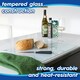 image 2 of Harbour Housewares Rectangular Glass Placemats & Round Coasters Set - Marble - 12pc Dining Set White