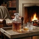 image 3 of 1L Round Glass Whisky Whiskey Decanter Cut Look Carafe Bar Spirits Brandy Sherry