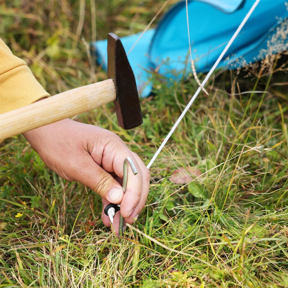 image 1 of Keplin Galvanised Steel Alloy Tent Pegs 9 Inch Heavy Duty for Camping and Garden