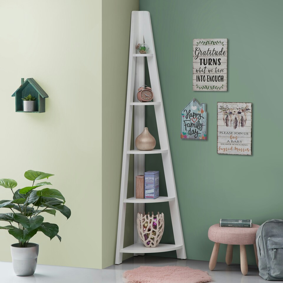 image 1 of Corner Ladder Bookcase