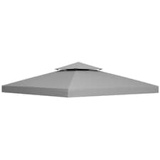 Outsunny 3 x 3m Gazebo Canopy Roof Replacement Top Cover Spare Part Light Grey Top Cover Only