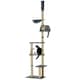 image 1 of PawHut Floor To Ceiling Cat Tree 6-Tier with Scratch Post Bed Hammock Grey