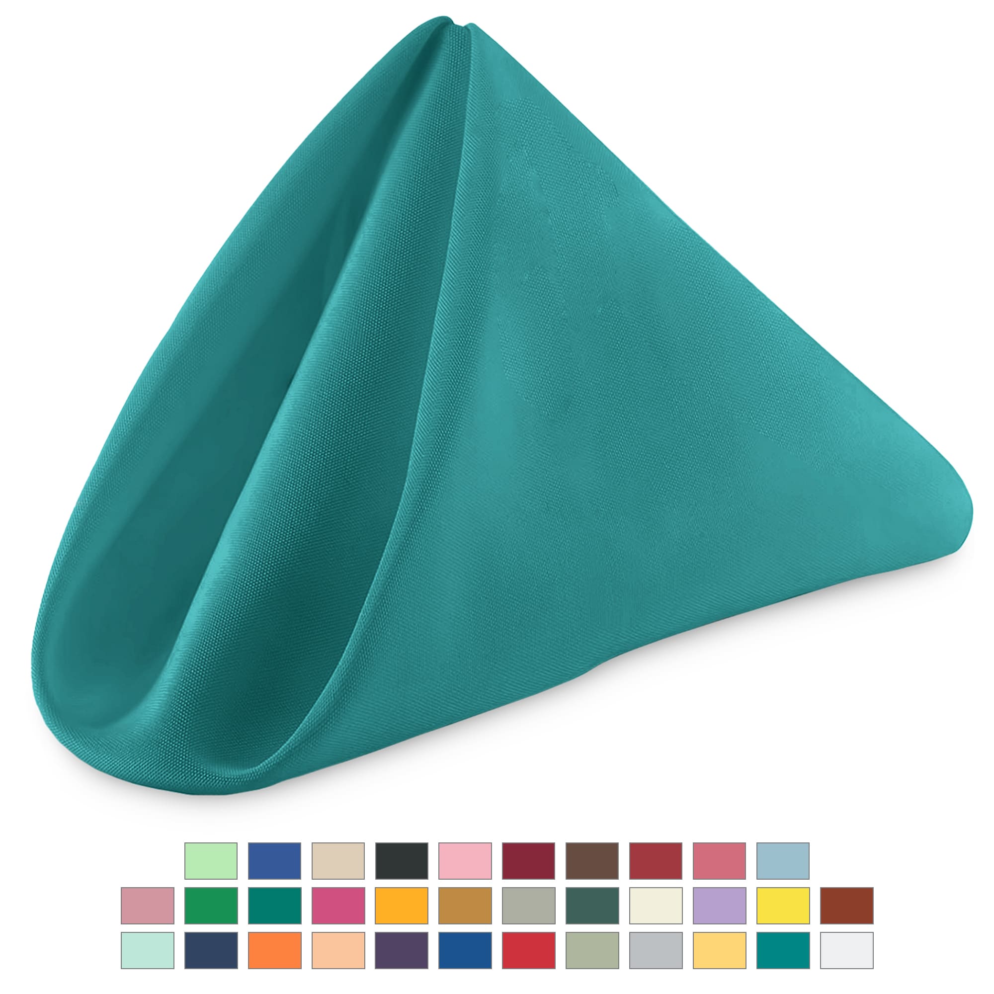 Neel Blue 20 Inch Polyester Table Napkins, Reusable, Wrinkle-Resistant - 50x50cm in Turquoise | Size: 50x50 cm