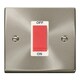 image 1 of SE HOME Satin / Brushed Chrome 1 Gang Size 45A Switch White | Satin Chrome
