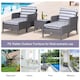 image 6 of Outsunny 5 Pieces Outdoor Patio Furniture Set Wicker Conversation Set Deep Grey