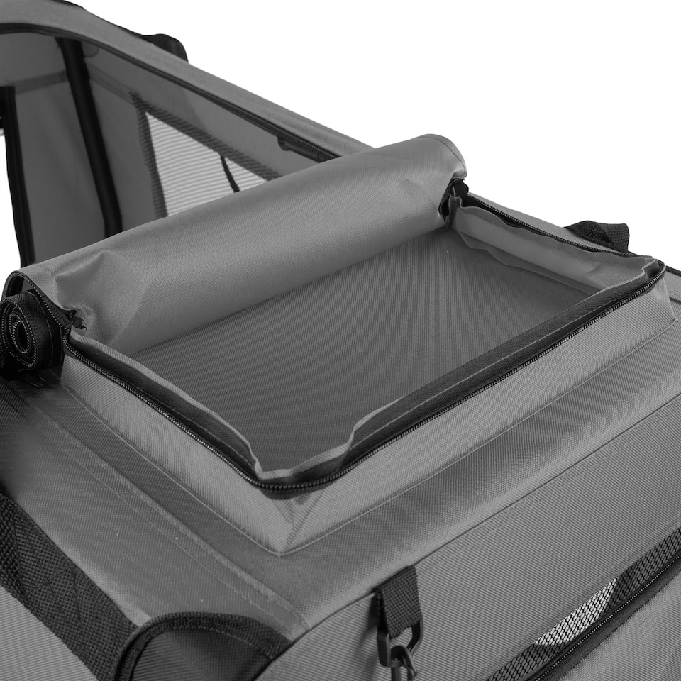 image 1 of KCT Extra Large Grey Fabric Pet Carrier Crate Travel Transport Bag for Cats and Dogs