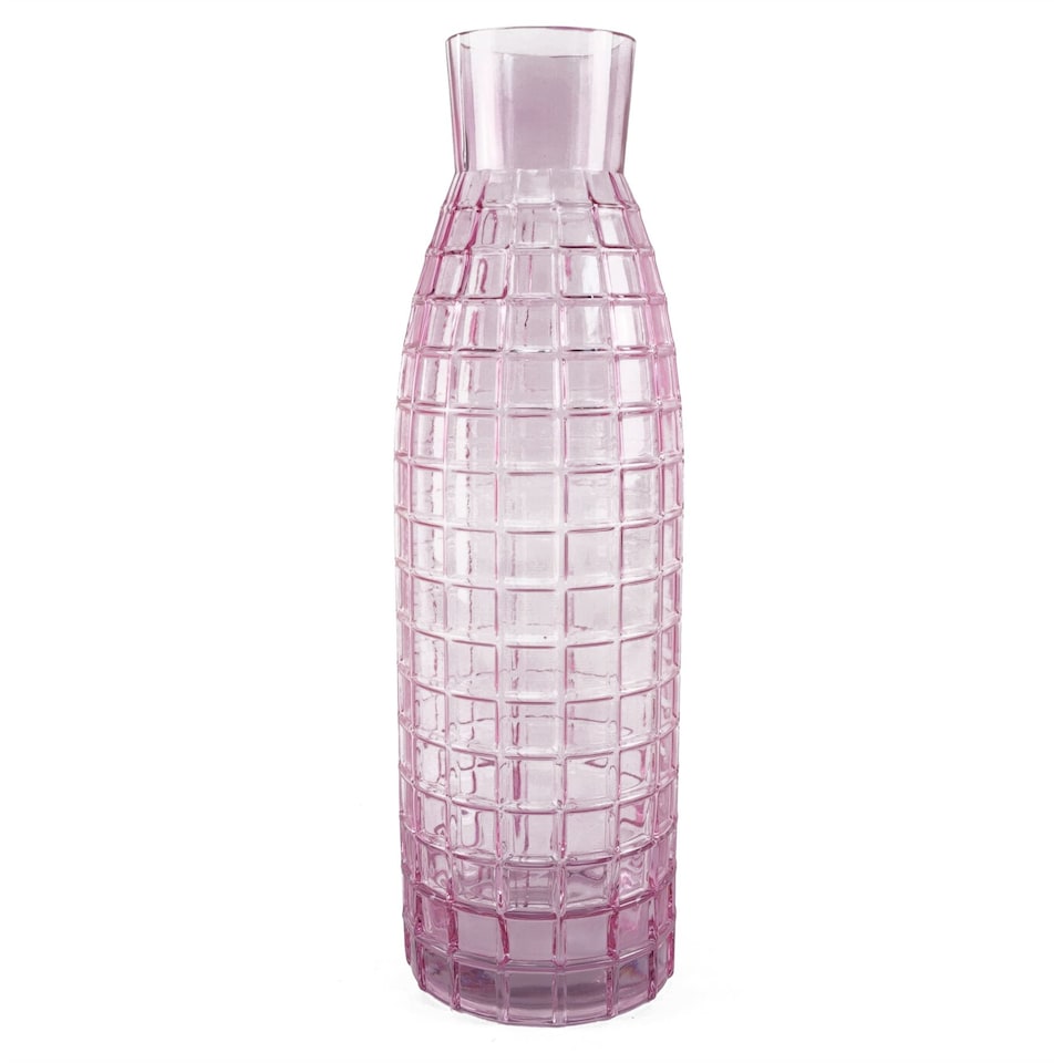 image 1 of Glass Vase Tall Pink Square Glass Vase 49cm Botanik | Pink | 49