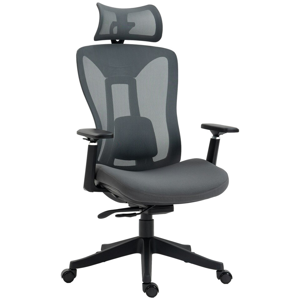 image 1 of Vinsetto Mesh Office Chair for Home with Lumbar Support, 3D Arm