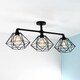 image 2 of ValueLights Luiggi Black 3 Way Bar Pipework Ceiling Light & Bulbs | Black