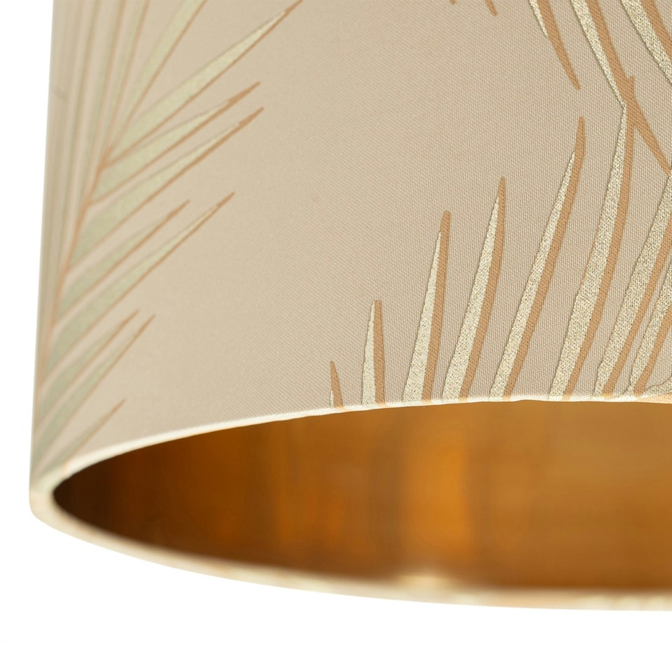 image 1 of Aura - Satin Brass Table Lamp with Champagne & Gold Leaf Shade Bronze | Gold