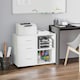 image 2 of HOMCOM Freestanding Storage Cabinet w/ 3 Drawers 2 Shelves 4 Wheels Office White