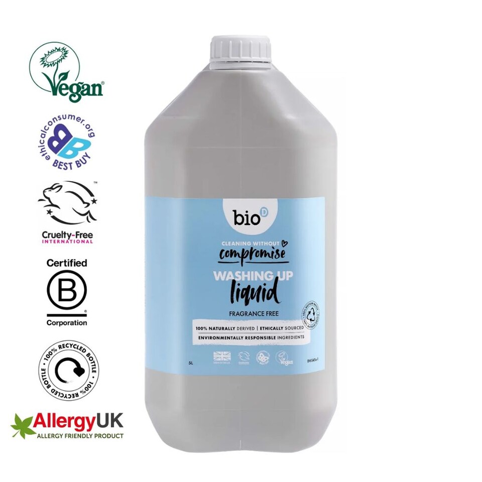 image 1 of Bio-D Fragrance Free Washing Up Liquid 5 Litre
