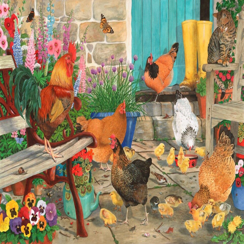 image 1 of Hen Pecked 1000 Piece Jigsaw Puzzle
