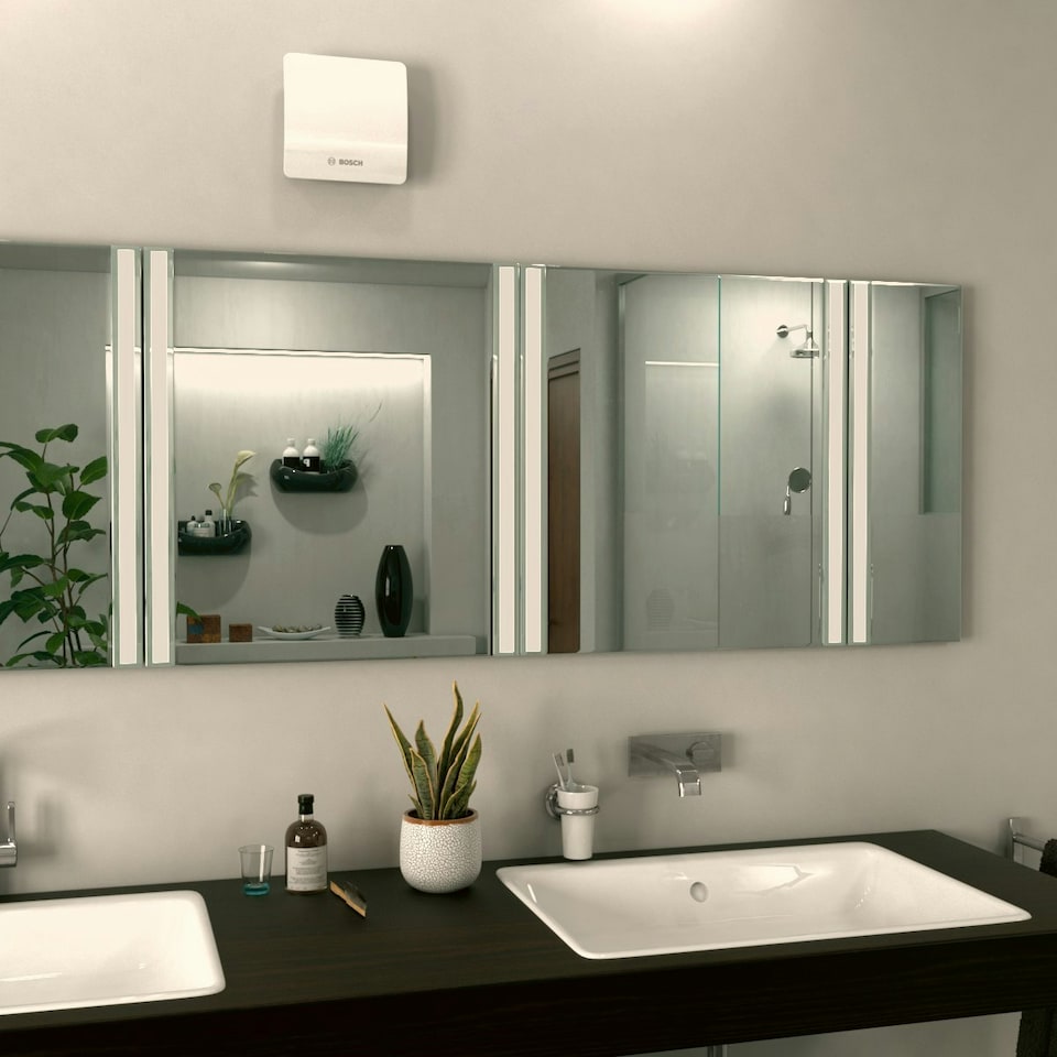image 1 of Bosch Bathroom Extractor Fan 1500 W 100 - for Ventilation in Bathroom and Toilet Against Moisture and Mould - With Light Switch Activation - 100mm Diameter