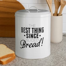 Interiors by Premier Bread Bin, Large Metal Storage Bin With Humorous Print And Lid, Ideal For Keeping Bread Fresh