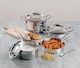 image 2 of Vinod Classic Deluxe Stainless Steel Cookware Set, 4 Pc | 2.1 Litre Saucepan, 2.7 Litre Saucepot, 1.8 Litre Kadai with Lid & 20 cm Frypan