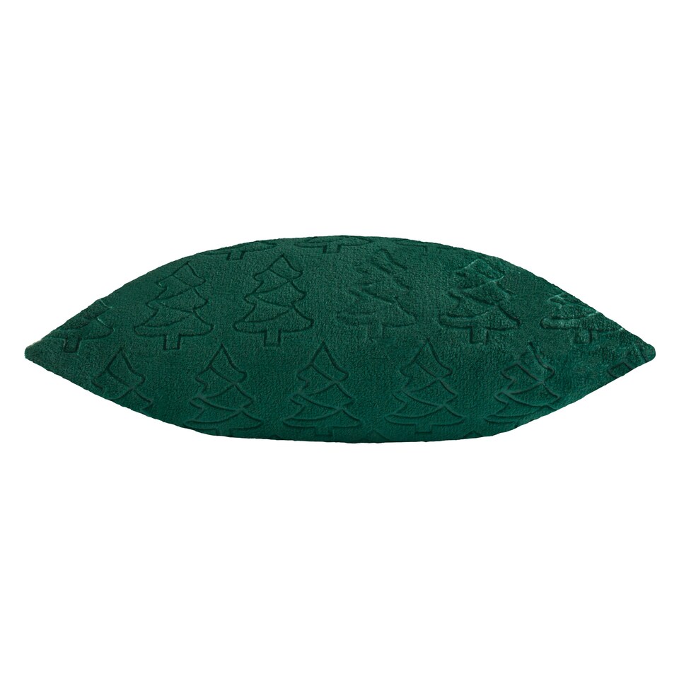image 1 of furn. Festive Trees Embossed Cushion Green | 50 cm x 50 cm