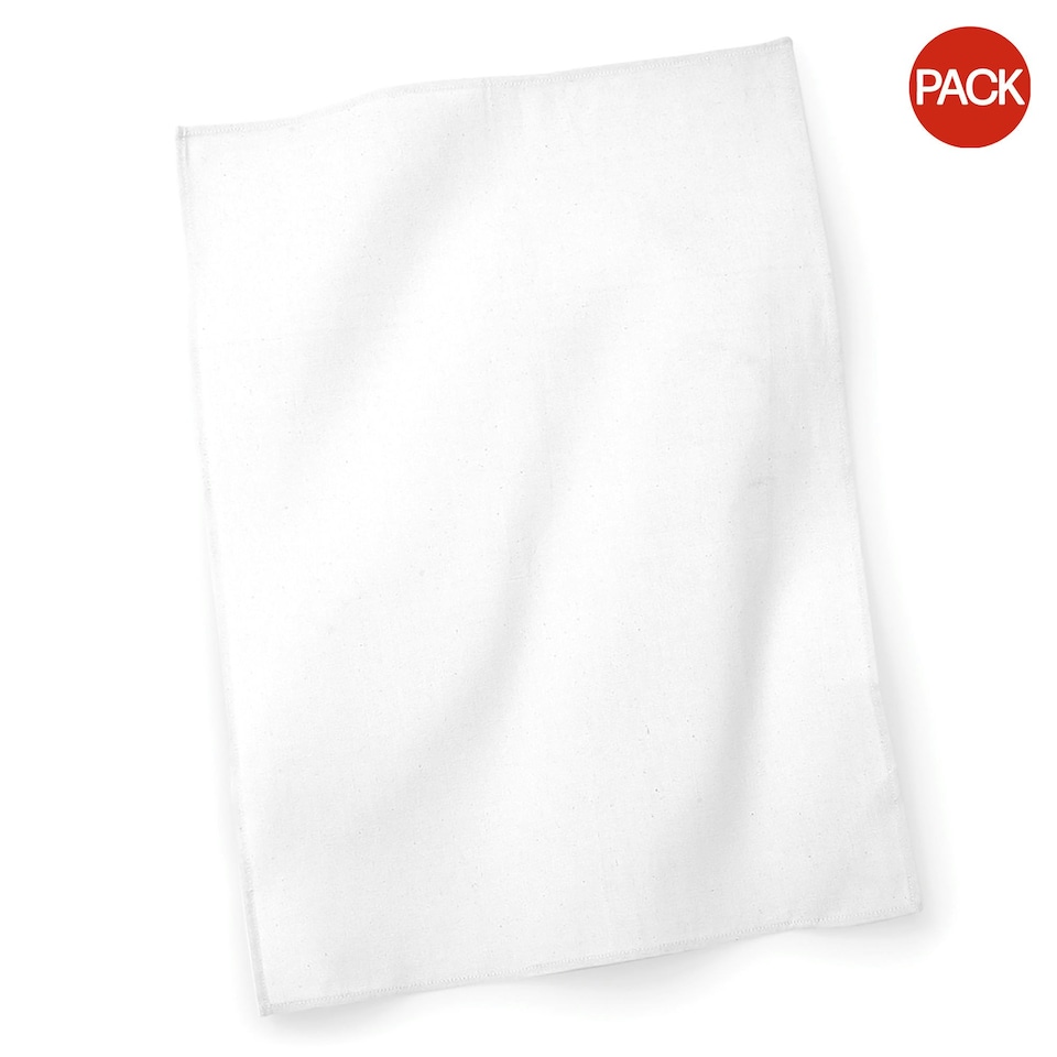 image 1 of Westford Mill Tea Towel (50 X 70cm) (Pack Of 2) - White - One Size