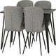 image 2 of Marlow Dining Set with Quebec Chairs Black | Black Marble/Grey Faux Leather