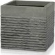 image 1 of Primrose Garden Light Grey Fibrecotta Brick Square Planter Pot 40cm