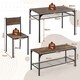 image 9 of COSTWAY 4-piece Dining Set Table with Chairs & Bench Brown Brown