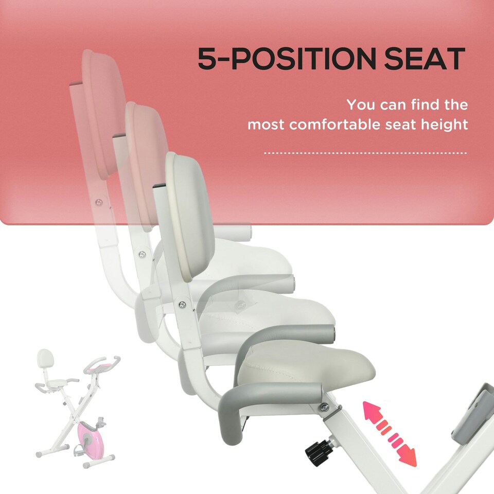 image 1 of HOMCOM Folding Exercise Bike w/ Adjustable Magnetic Resistance, Seat Height